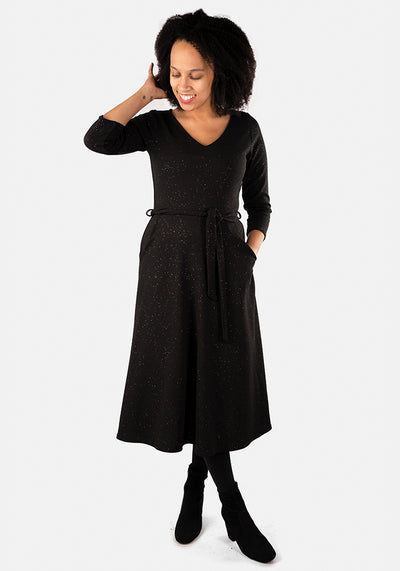 Cookie Black & Gold Midi Dress