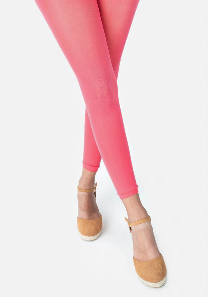 Front view of 50 Denier Premium Footless Tights (Coral)