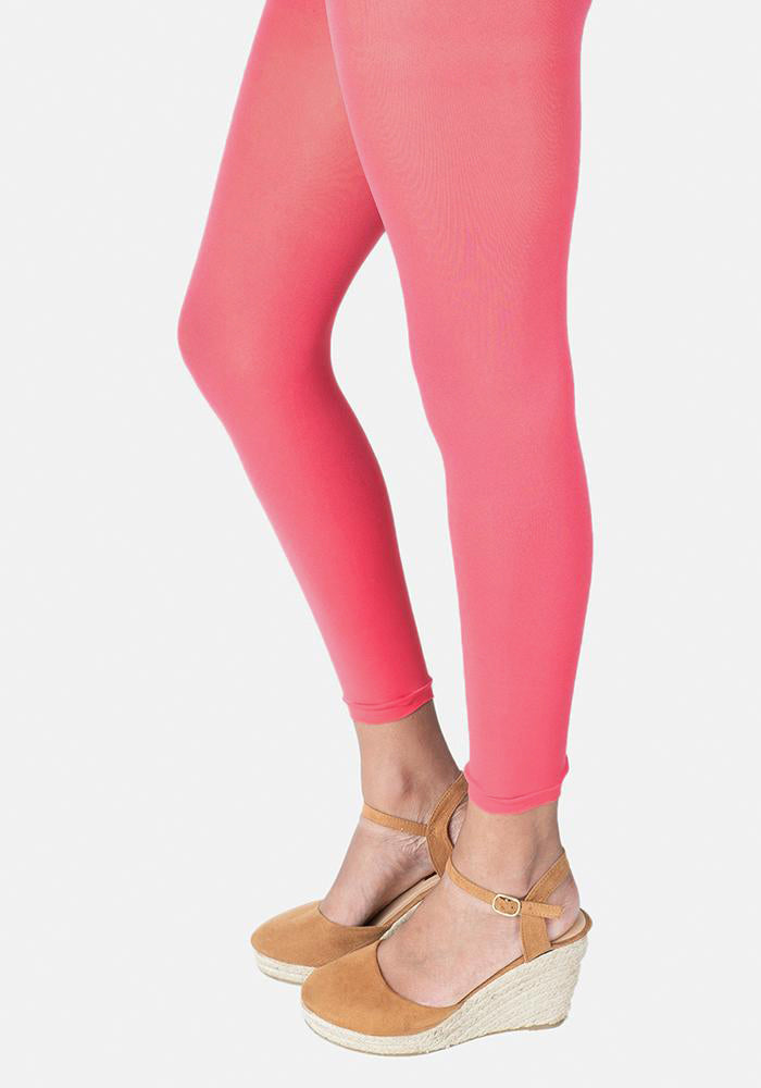 Second angle of 50 Denier Premium Footless Tights (Coral)
