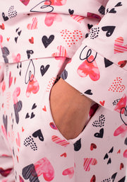 Cupid Pink Heart Print Pyjama Set