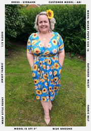 Siobhan Sunflower Print Midi Dress