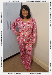 Preston Christmas Penguin Print Pyjama Set