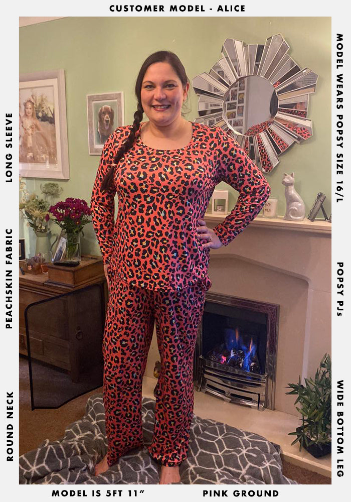 Hana Bright Pink Animal Print Pyjama Set