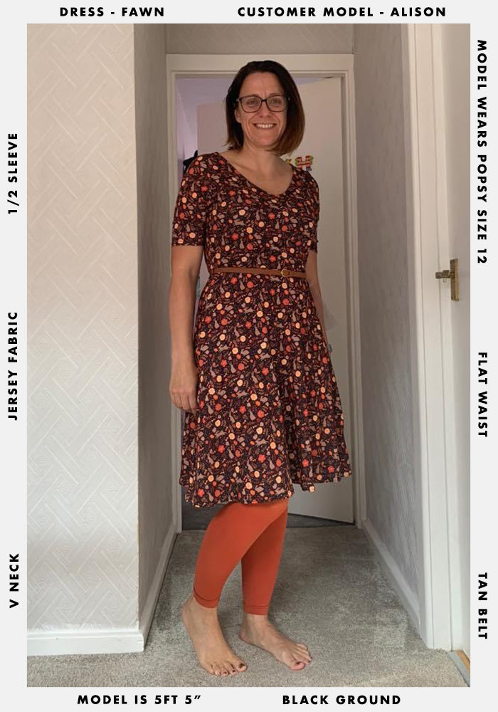 Fawn Brown Woodland Print Dress