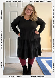 Mila Black Tiered Hem Dress
