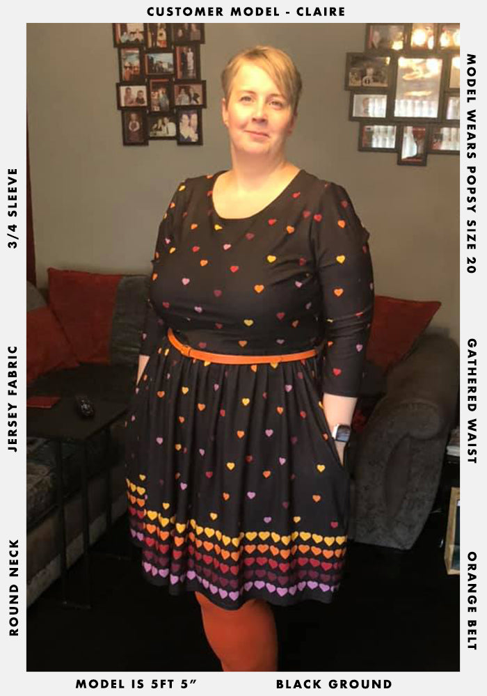 Miriam Black Rainbow Heart Print Dress