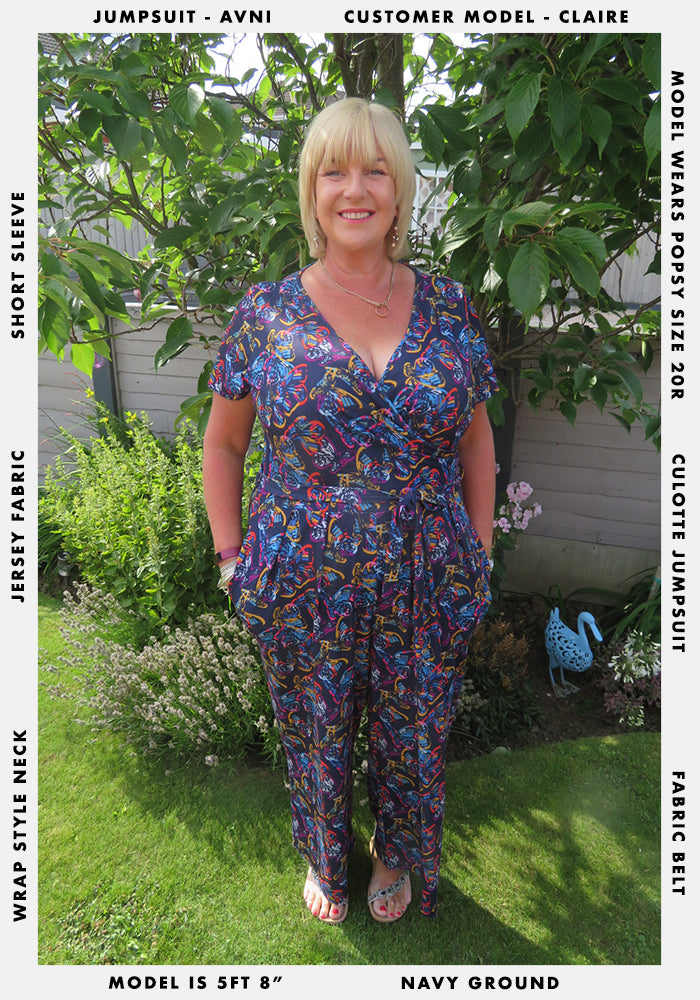 Avni Abstract Butterfly Print Culotte Jumpsuit
