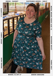 Nanny Grazing Goat Print Dress