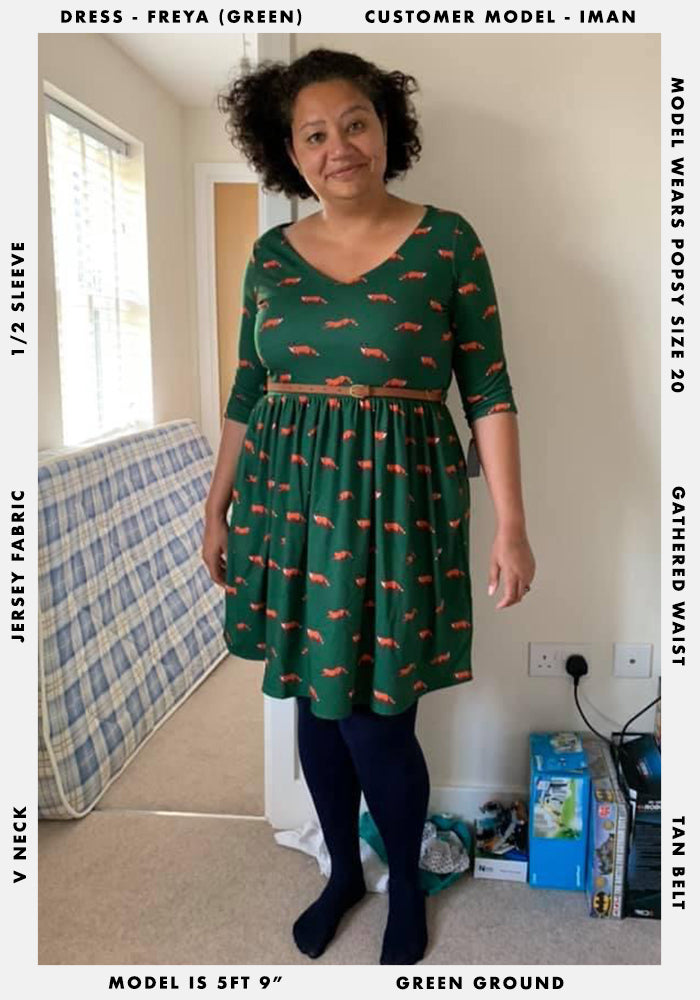 Freya Green Fox Print Dress