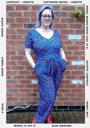 Loretta Animal Hearts Print Culotte Jumpsuit