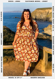 Jenni Autumn Daisy Print Midi Dress
