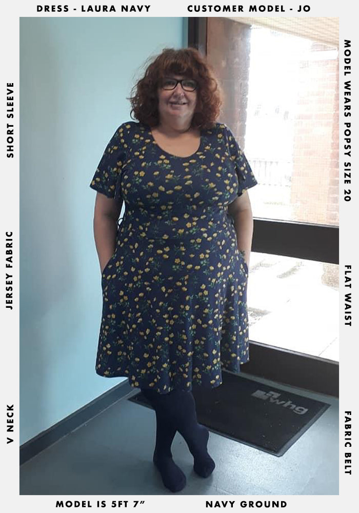 Laura Navy Buttercup Print Dress