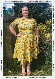 Belladonna Summer Sunflower Print Swing Dress