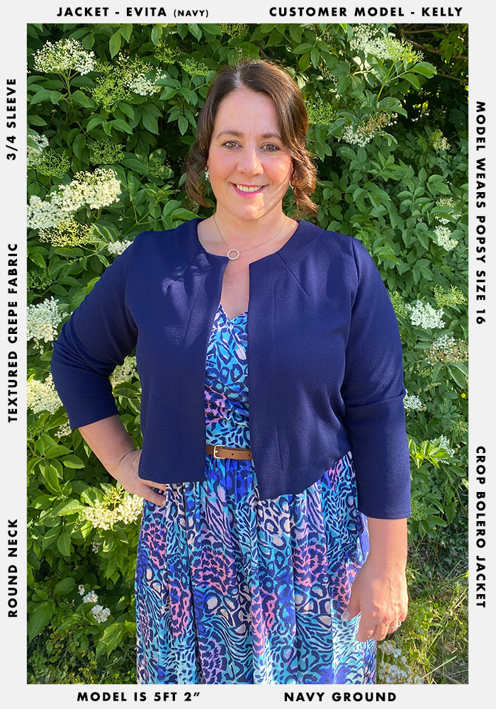 Evita Navy Bolero Jacket