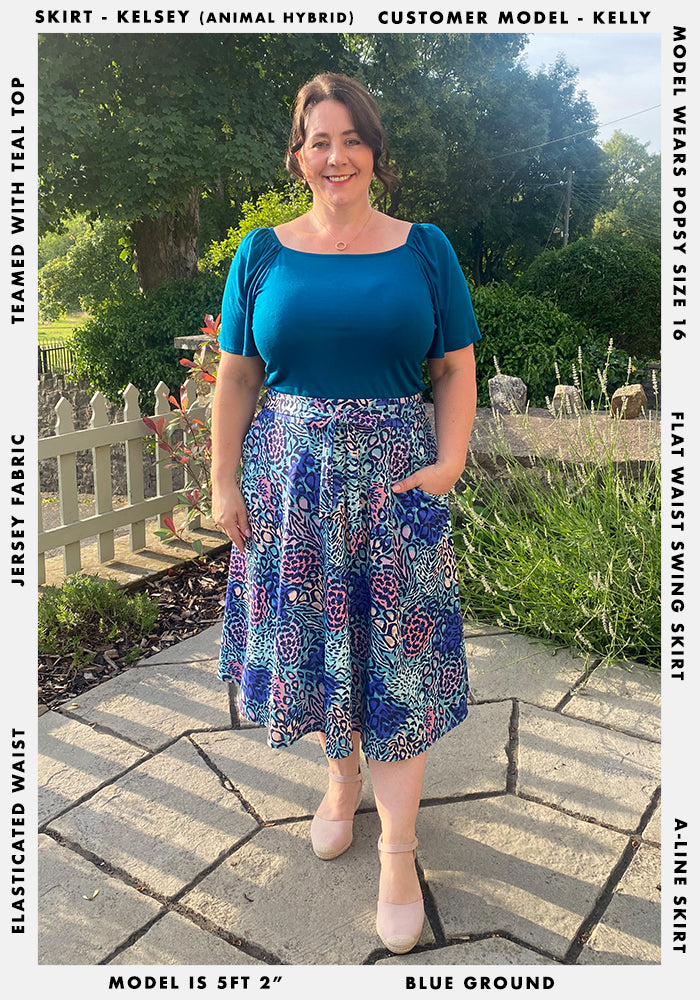 Kelsea Hybrid Animal Print A-Line Skirt