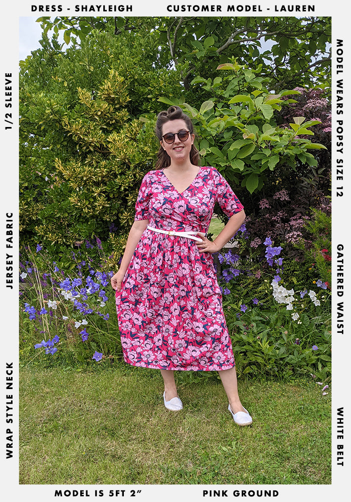 Shayleigh Pink Floral Print Midi Dress