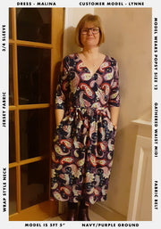 Malina Painted Paisley Print Midi Dress