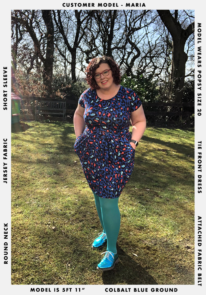 Rhia Cobalt Animal Print Dress