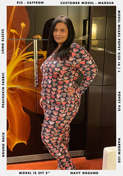 Saffron Tea Cup Print Pyjama Set