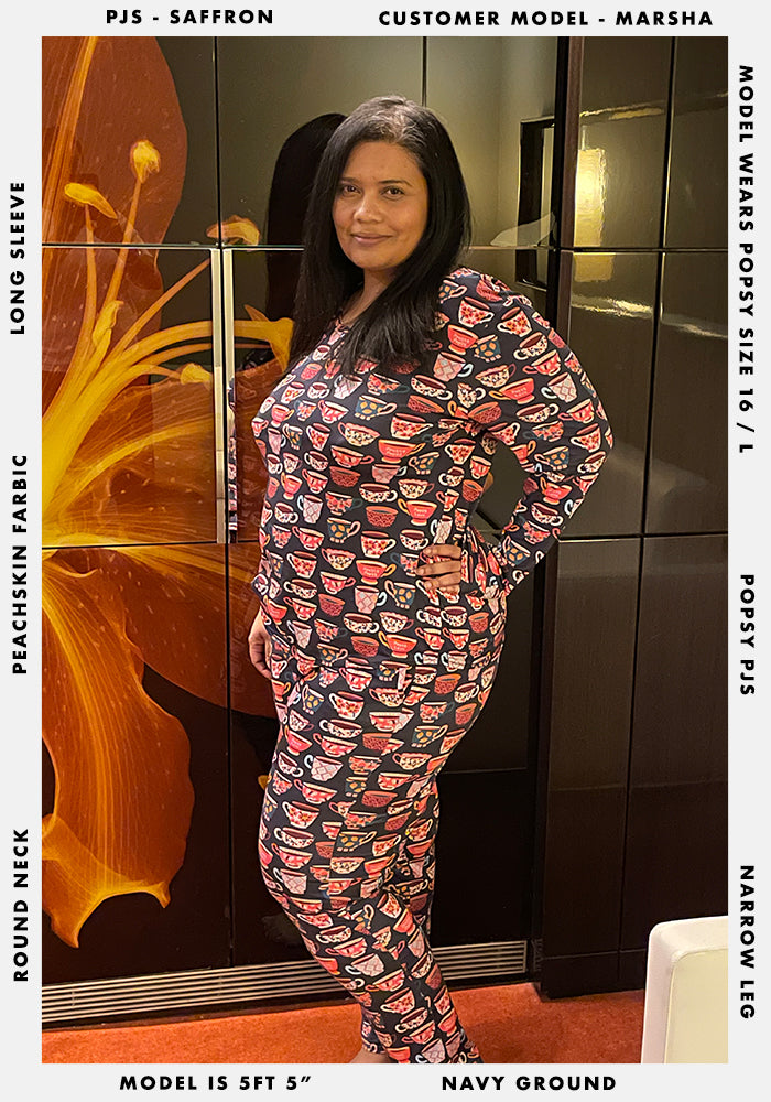 Saffron Tea Cup Print Pyjama Set