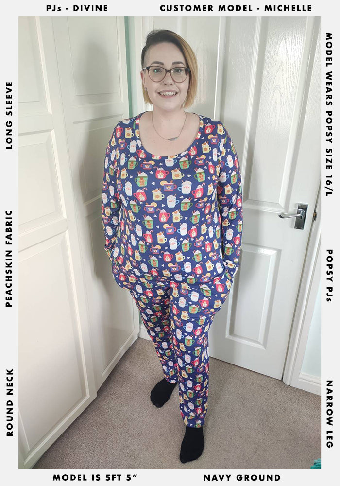 Divine Christmas Mug Print Pyjama Set