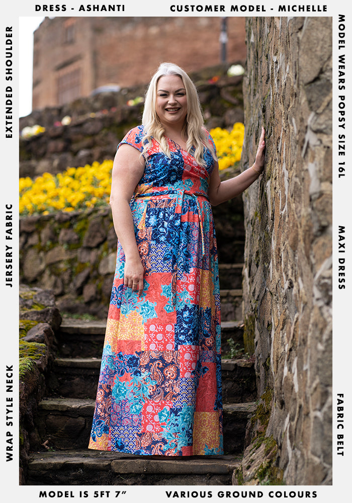 Ashanti Boho Patchwork Print Maxi Dress Popsy Clothing