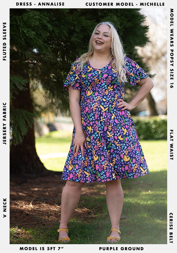 Annalise Painted Strawberry Print Dress