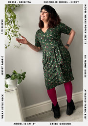 Brigitta Green Woodland Rabbit Print Dress