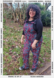 Jordan Ditsy Floral Print Dungaree