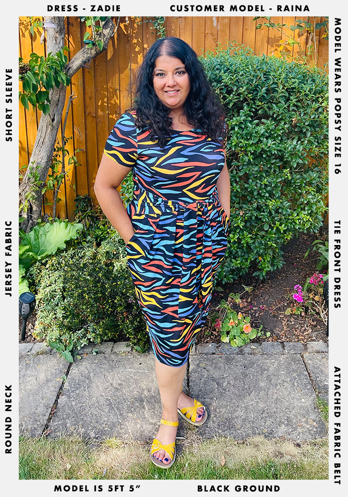 Zadie Bright Tiger Stripe Print Dress