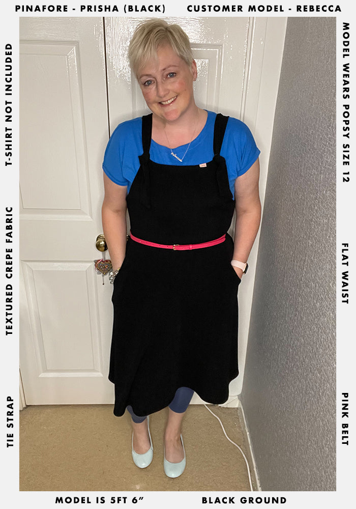 Fourth angle of Prisha Black Pinafore