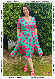 Eloise Green Floral Swing Dress