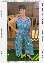 Catriona Ikat Tile Print Culotte Jumpsuit