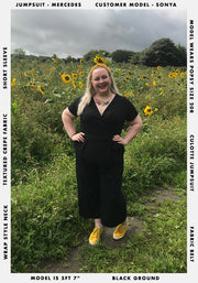 Mercedes Plain Black Culotte Jumpsuit