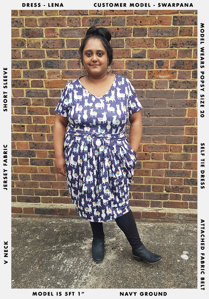 Lena Llama Print Dress