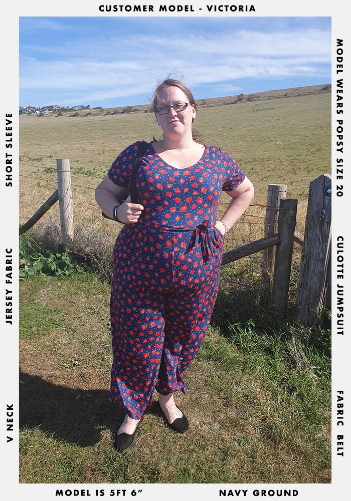 Shannon Strawberry Print Culotte Jumpsuit