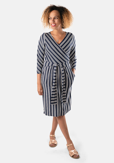 Dallas Navy Stripe Dress