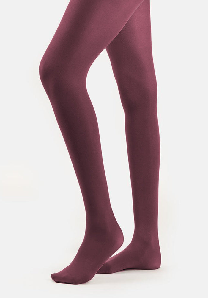 Front view of 50 Denier Premium Tights (Damson), enjoy everyday comfort with our rich Damson 50 denier tights.