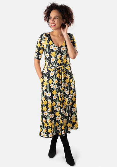 Dana Daffodil Print Midi Dress