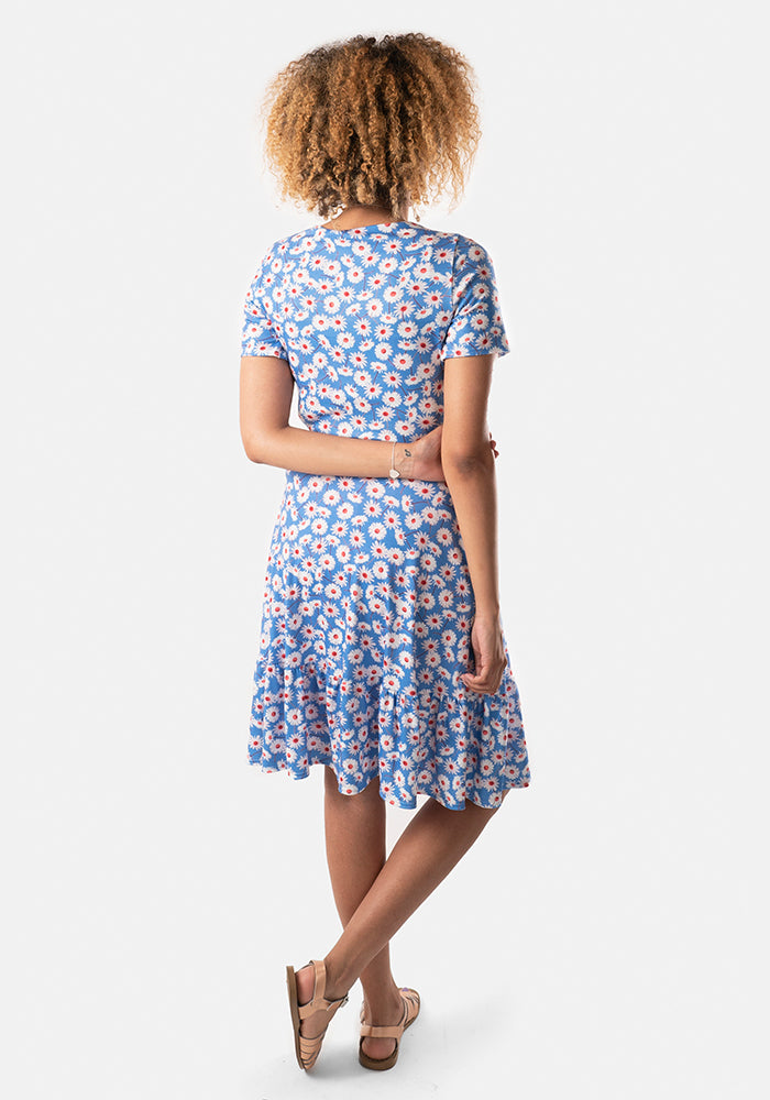 Dee Blue Daisy Print Dress