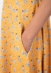 Delilah Yellow Dalmatian Print Dress