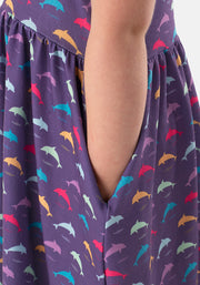 Children's Dolphin Print Dress (Delphine)