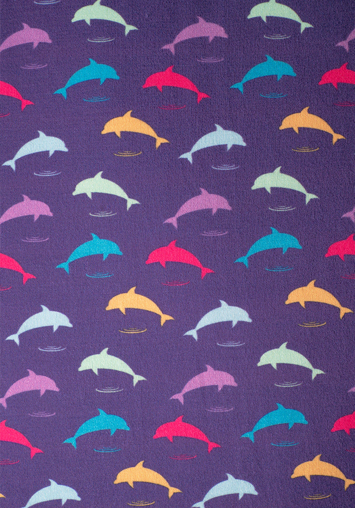 Delphine Purple Dolphin Print Dress