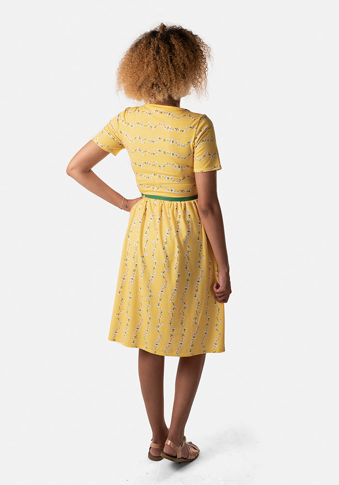 Desiree Yellow Daisy Chain Print Dress