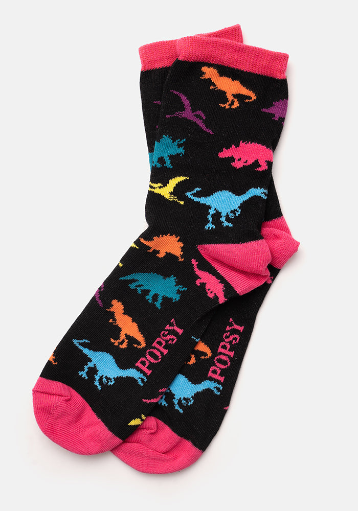 3 Pack Dinosaur, Animal & Spot Knit Socks