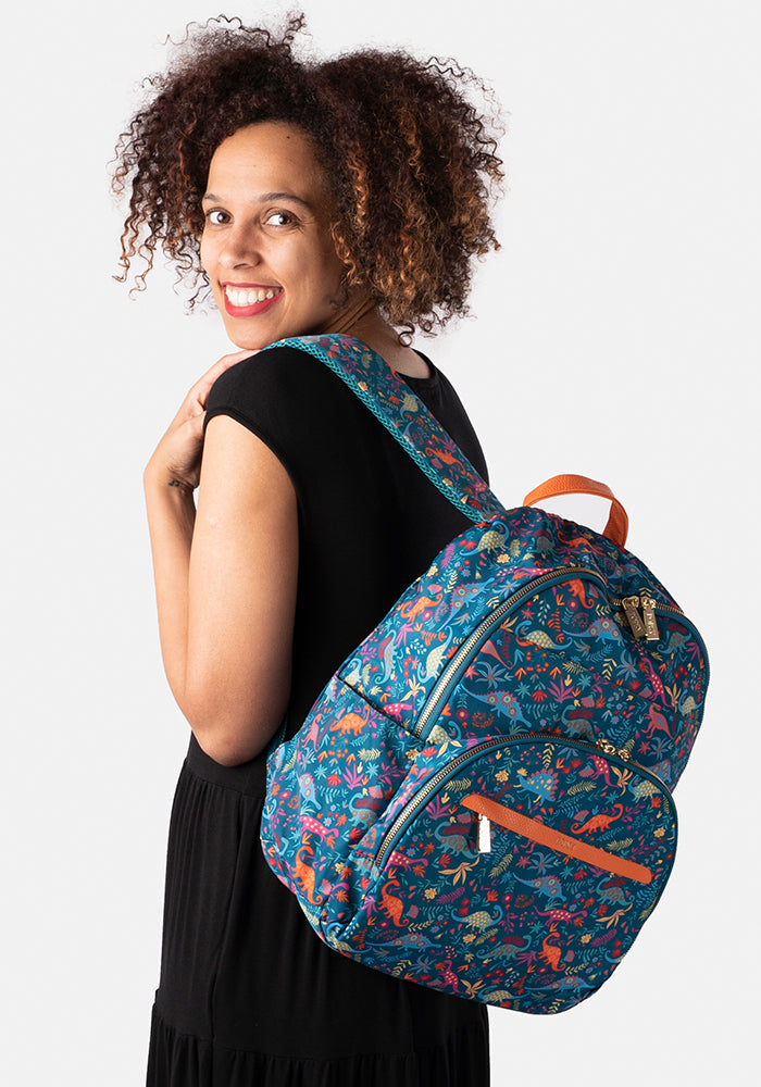 Teal Dinosaur Rucksack