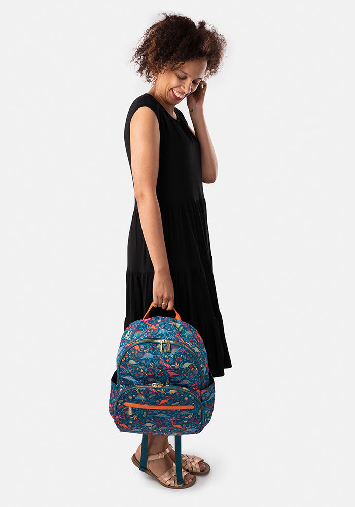 Teal Dinosaur Rucksack