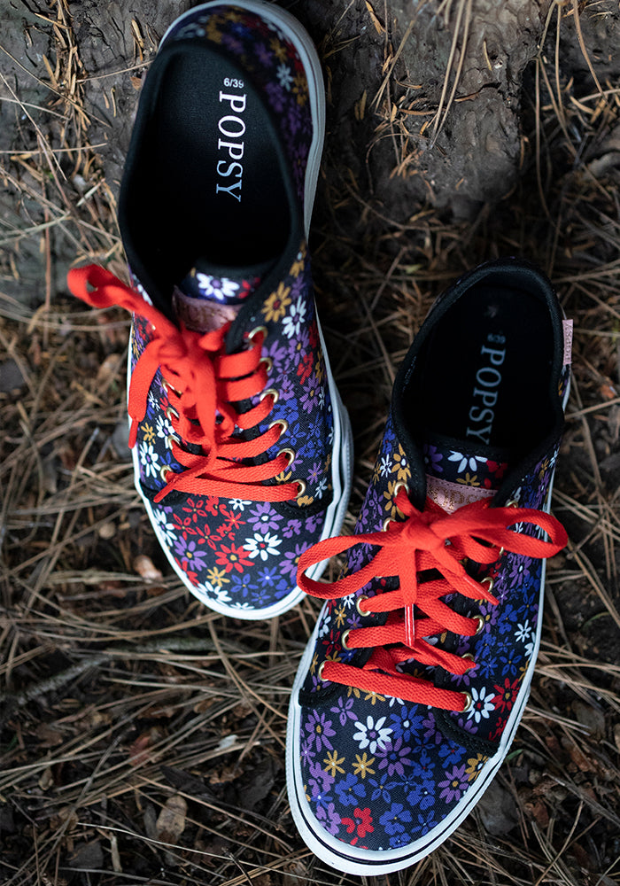 Floral Print Canvas Pumps