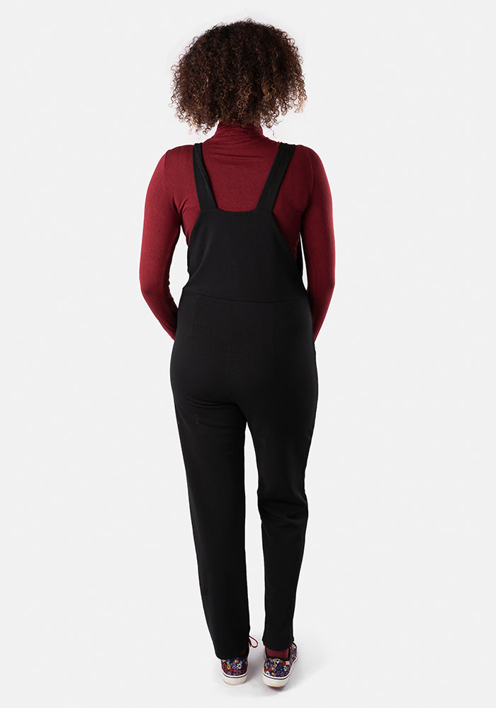 Fifth angle of Diya Plain Black Dungaree
