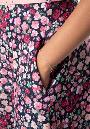Elara Pink Ditsy Floral Print Dress